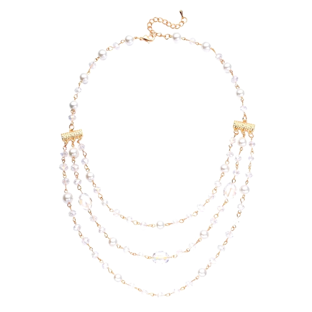 Elegant Gold and Pearl Layered Necklace